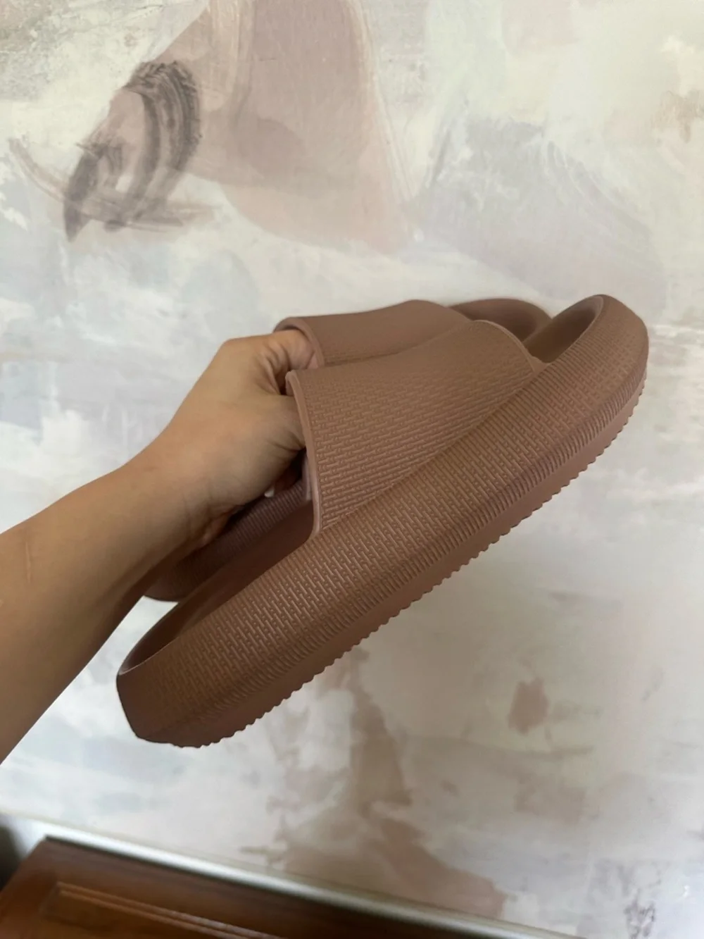 MIX No. 6 Syma Cloud Slide Sandals Cafe‎ Brown Size 7 NWT